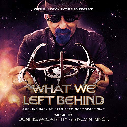 CD cover for “What We Left Behind” soundtrack, featuring a man and spaceship.
