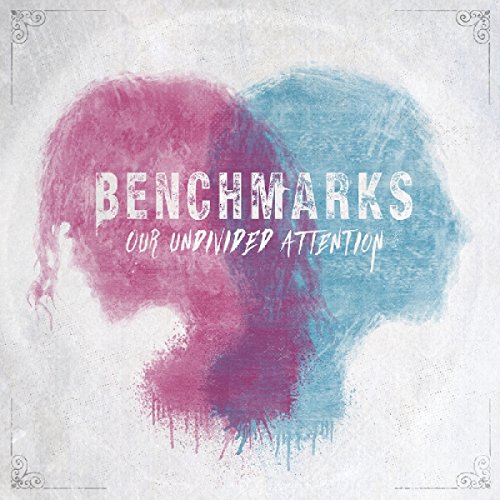 CD cover for Benchmarks’ “Our Undivided Attention” with pink and blue paint strokes.