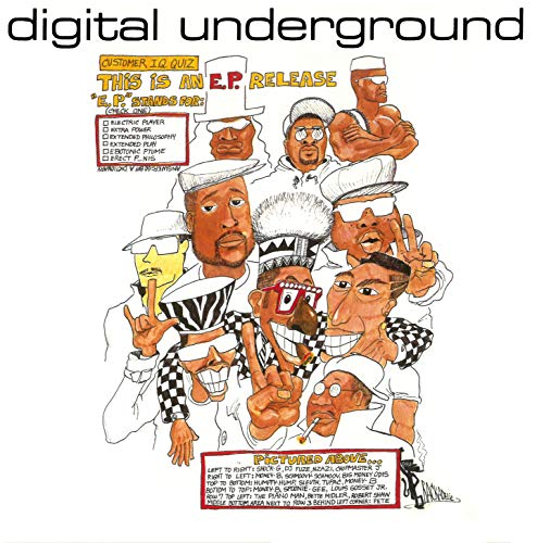 CD cover for Digital Underground’s “This Is An E.P. Release” with cartoon portraits.