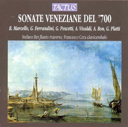 CD cover: Venetian canals with boats, titled "SONATE VENEZIANE DEL '700".