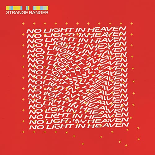 Red album cover with repeating white text: "No Light In Heaven".