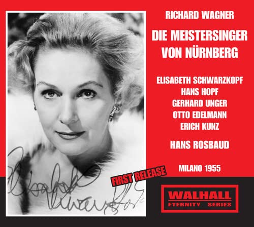 Black and white portrait of Elisabeth Schwarzkopf, opera CD cover.
