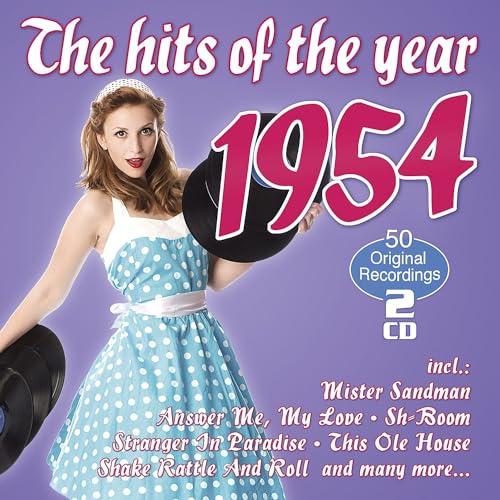 CD cover: woman in polka dots, "The Hits of the Year 1954" text.