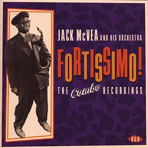 CD cover featuring Jack McVea in a suit with his saxophone.