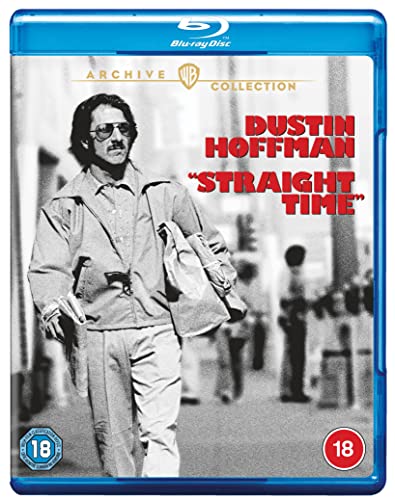 Blu-ray cover for "Straight Time" featuring Dustin Hoffman in a coat.