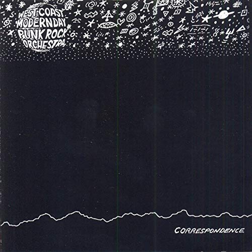 CD cover: black background with white doodles and band/album titles.