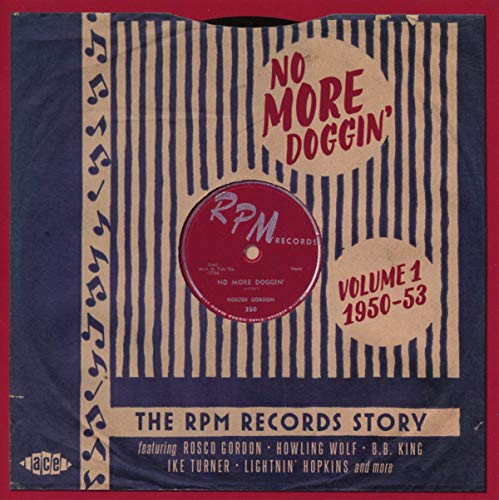CD cover for “No More Doggin’” compilation, featuring red and blue striped background.