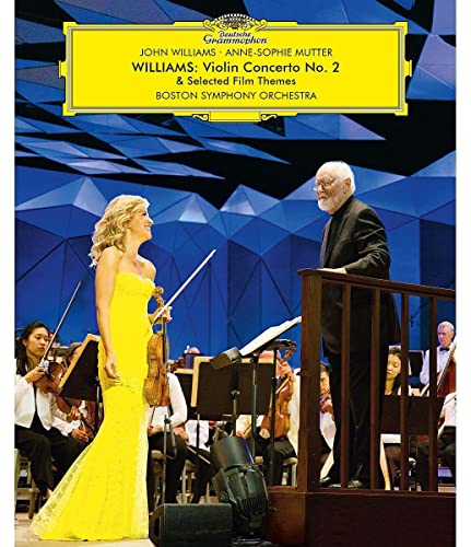 Blu-ray cover featuring violinist Anne-Sophie Mutter and composer John Williams.