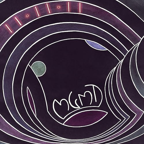 Mgmt album cover, swirling purple and black abstract design with text.