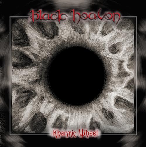 CD cover for “Kharmic Wheel” by Black Heaven, featuring an eye.