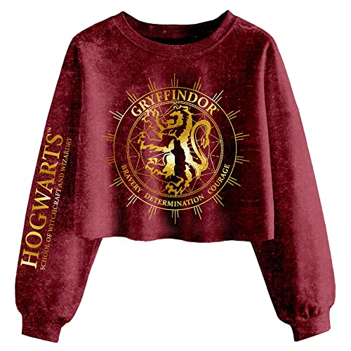 Superheroes Inc. Harry Potter - Gryffindor Constellation (Womens Maroon Sweatshirt Cropped) Large