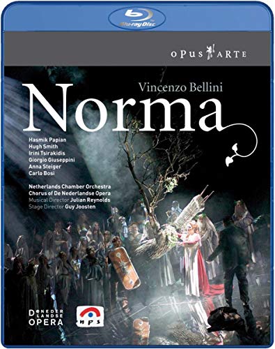 DVD cover for Bellini’s opera *Norma* with cast and orchestra details.