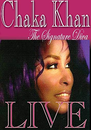Chaka Khan's "Live" DVD cover featuring a close-up portrait of the singer.