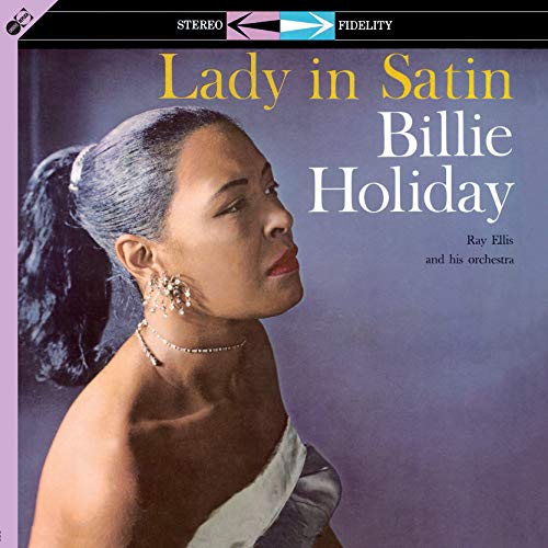 Album cover for Billie Holiday’s “Lady in Satin” featuring a portrait of the singer.