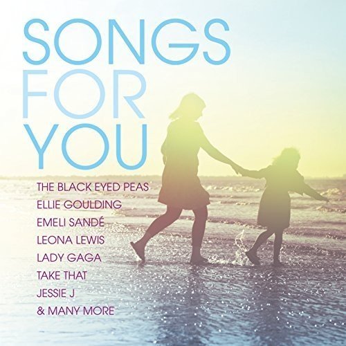 CD cover: silhouettes of woman and child holding hands on a beach.