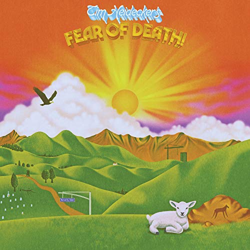 Album cover: landscape with sun, bird, lamb, and text "Fear Of Death".