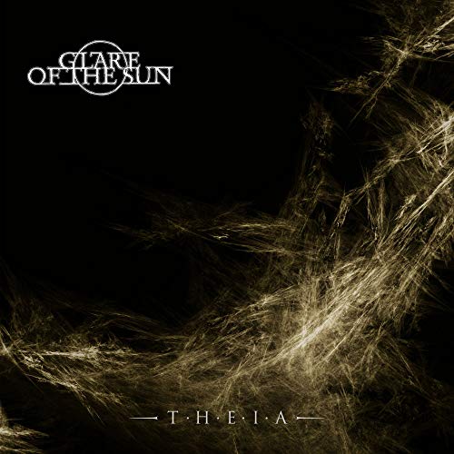 Vinyl album cover for "Glare Of The Sun - Theia" with abstract gold design.