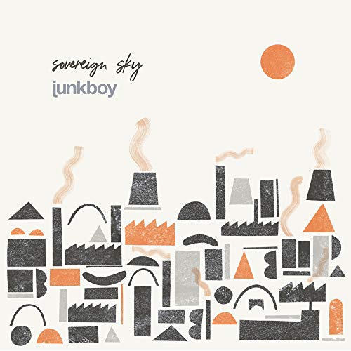 CD cover for Junkboy’s “Sovereign Sky” with abstract industrial shapes.