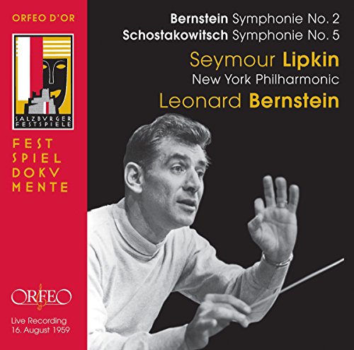 CD cover featuring black and white portrait of Leonard Bernstein conducting.
