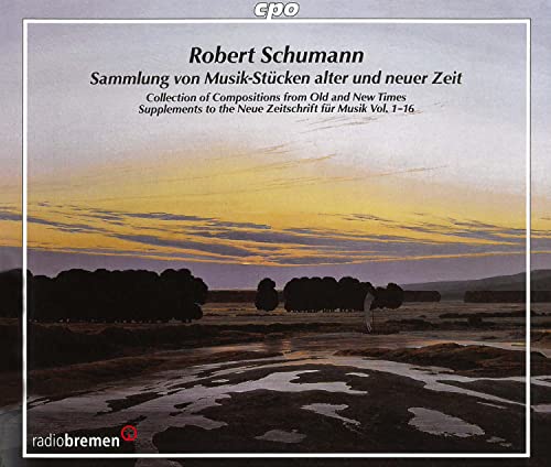 CD cover with a landscape at sunset, text by Robert Schumann.