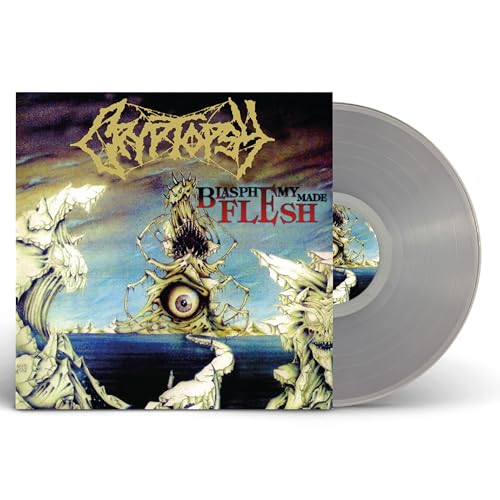 Cryptopsy album cover with clear vinyl record beside it.
