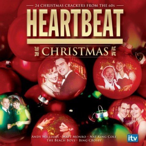 CD cover for "Heartbeat Christmas" featuring actors in red ornaments.