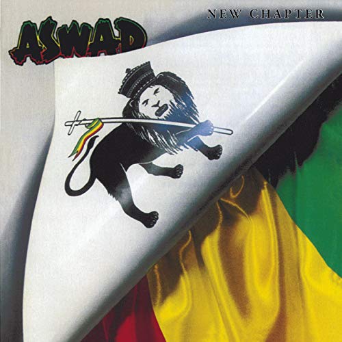 Aswad “New Chapter” CD cover featuring a lion and Rastafarian colors.