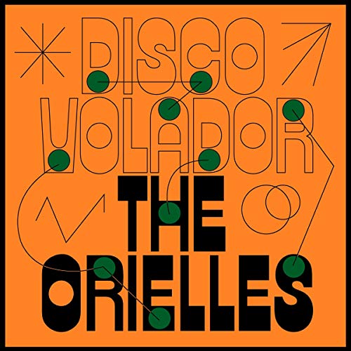 Album cover for "Disco Volador" by The Orielles, orange and black design.