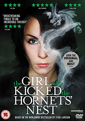 DVD cover for “The Girl Who Kicked the Hornets’ Nest” featuring a woman’s face.