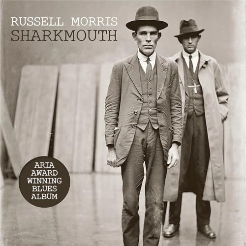 Russell Morris album cover, "Sharkmouth," featuring two men in suits.