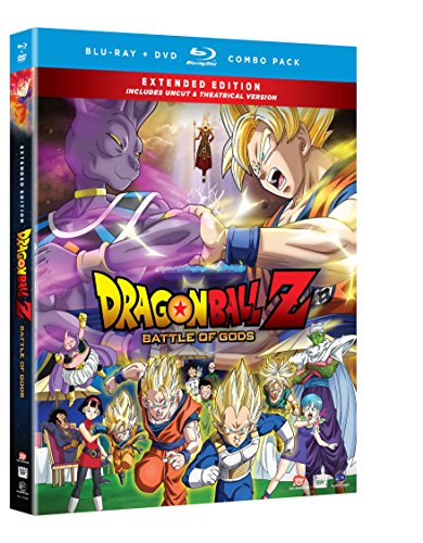 Dragon Ball Z Battle of Gods Blu-ray cover featuring Goku and Beerus.