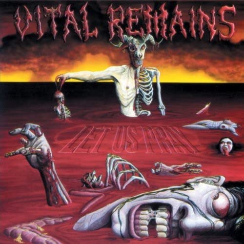 Album cover for Vital Remains’ “Let Us Pray” featuring disturbing imagery.