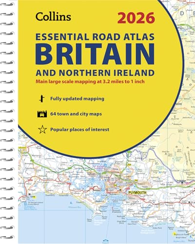 2026 Collins Essential Road Atlas Britain and Northern Ireland : A4 Spiral