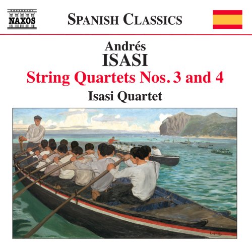 CD cover for Isasi String Quartets 3 & 4, featuring a seascape painting.
