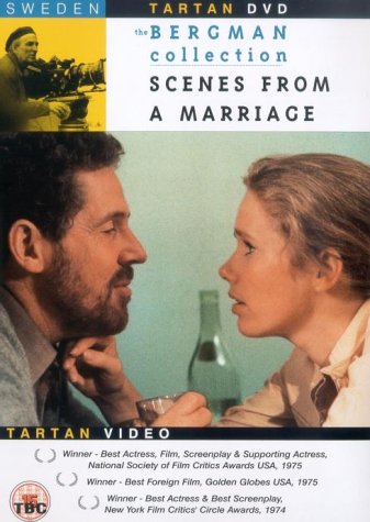 DVD cover for "Scenes From A Marriage" featuring a couple facing each other.
