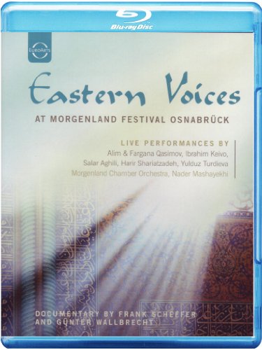 Blu-ray cover for āEastern Voicesā live performances, featuring ornate architectural details.