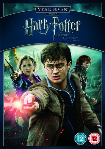 “Harry Potter and the Deathly Hallows: Part 2” DVD cover with Harry, Ron, and Hermione.
