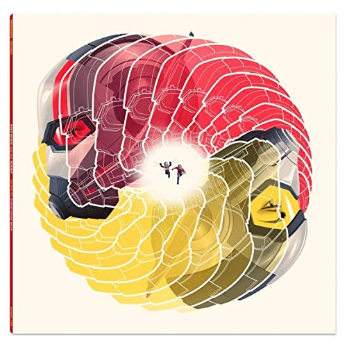 Ant-Man and the Wasp vinyl record cover with abstract, colorful design.