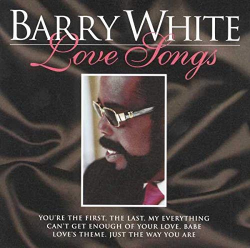 Barry White "Love Songs" CD cover with portrait and dark background.