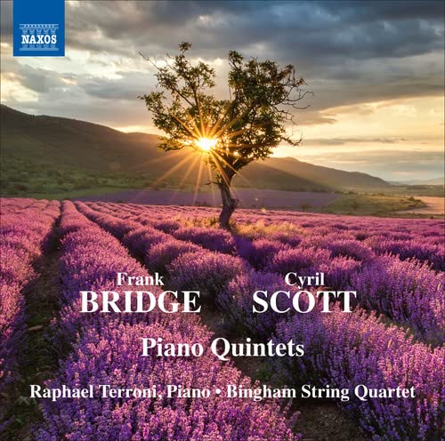 CD cover with a lone tree in a lavender field at sunset.