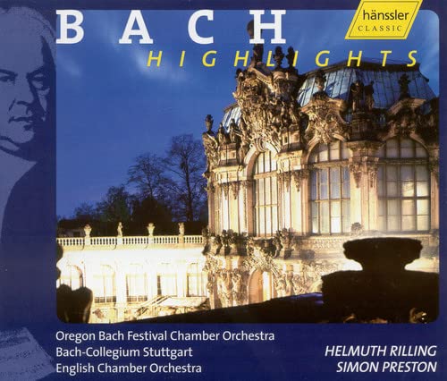 CD cover for “Bach - Instrumental Highlights” featuring a baroque building.