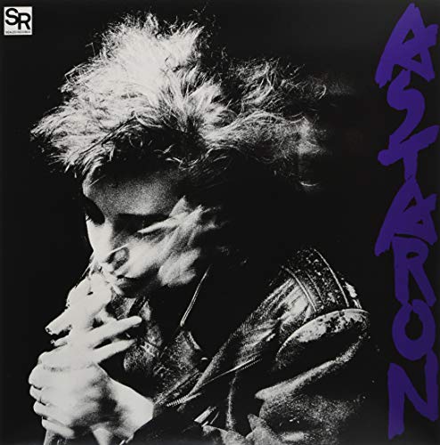 Black and white portrait of a person with messy hair and the name "Astaron".