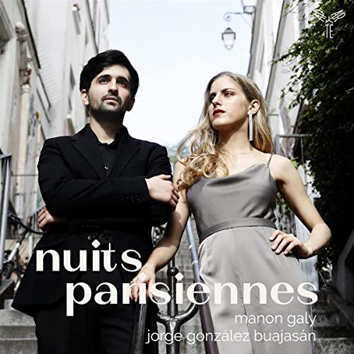 CD cover featuring two formally dressed people in a Parisian street.