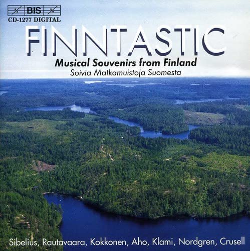 CD cover for “Finntastic,” featuring a Finnish landscape and composer names.