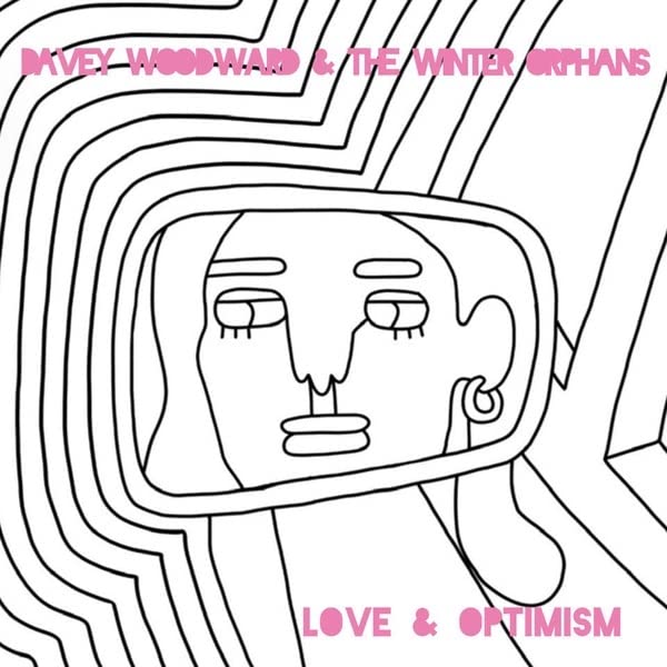 CD cover: Pink line drawing of a face within abstract shapes.