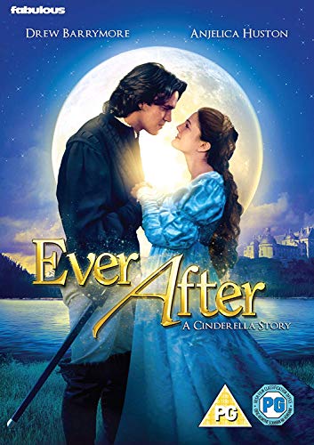 DVD cover for "Ever After" featuring Drew Barrymore and a prince.