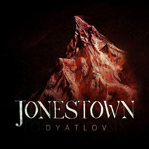 CD cover for Jonestown - Dyatlov, featuring a textured, red mountain image.