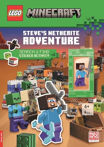 LEGO® Minecraft®: Steve’s Netherite Adventure Search & Find Sticker Activity (with Steve minifigure and sword)