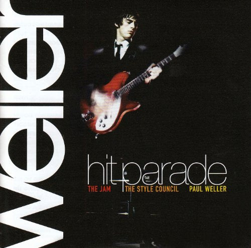 CD cover for Paul Weller’s “Hit Parade” featuring a portrait with guitar.