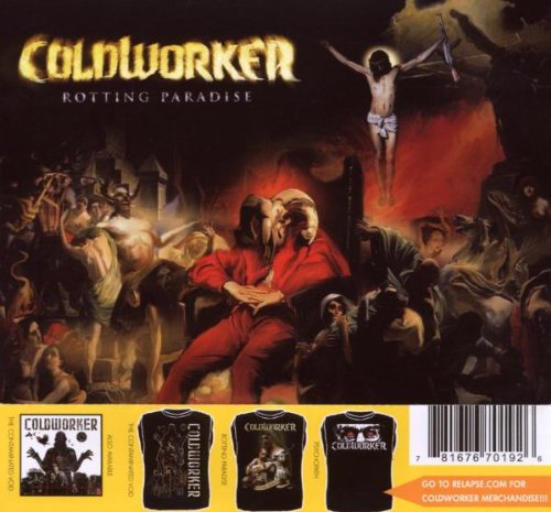 CD cover for Coldworker’s “Rotting Paradise” featuring religious and disturbing imagery.